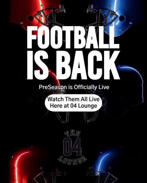 The 04 Lounge graphic telling people to watch the games at the bar.